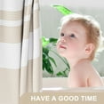 thumbnail image 4 of Shower Curtain, Washable Cloth Khaki Shower Curtain with 12 Shower Curtain Hooks, Fabric Khaki and White Striped Shower Curtain Sets, Farmhouse Bathroom Shower Curtain, 72x72 Inches, 4 of 6