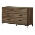 thumbnail image 2 of South Shore Musano 6-Drawer Dresser with Metal Legs for Adult, in Natural Walnut, 2 of 12