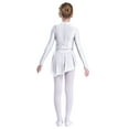 thumbnail image 2 of vastwit Kids Girls Figure Ice Skating Dress Sparkling Mock Neck Long Sleeves Ballet Dance Dress New White 12, 2 of 7