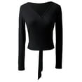 thumbnail image 6 of vastwit Women Long Sleeve Ballet Belly Dance Cardigan Wrap Top Crochet Tops Gym Yoga Sport Cover Up Black S, 6 of 7
