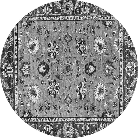 Ahgly Company Indoor Round Oriental Gray Traditional Area Rugs, 5' Round