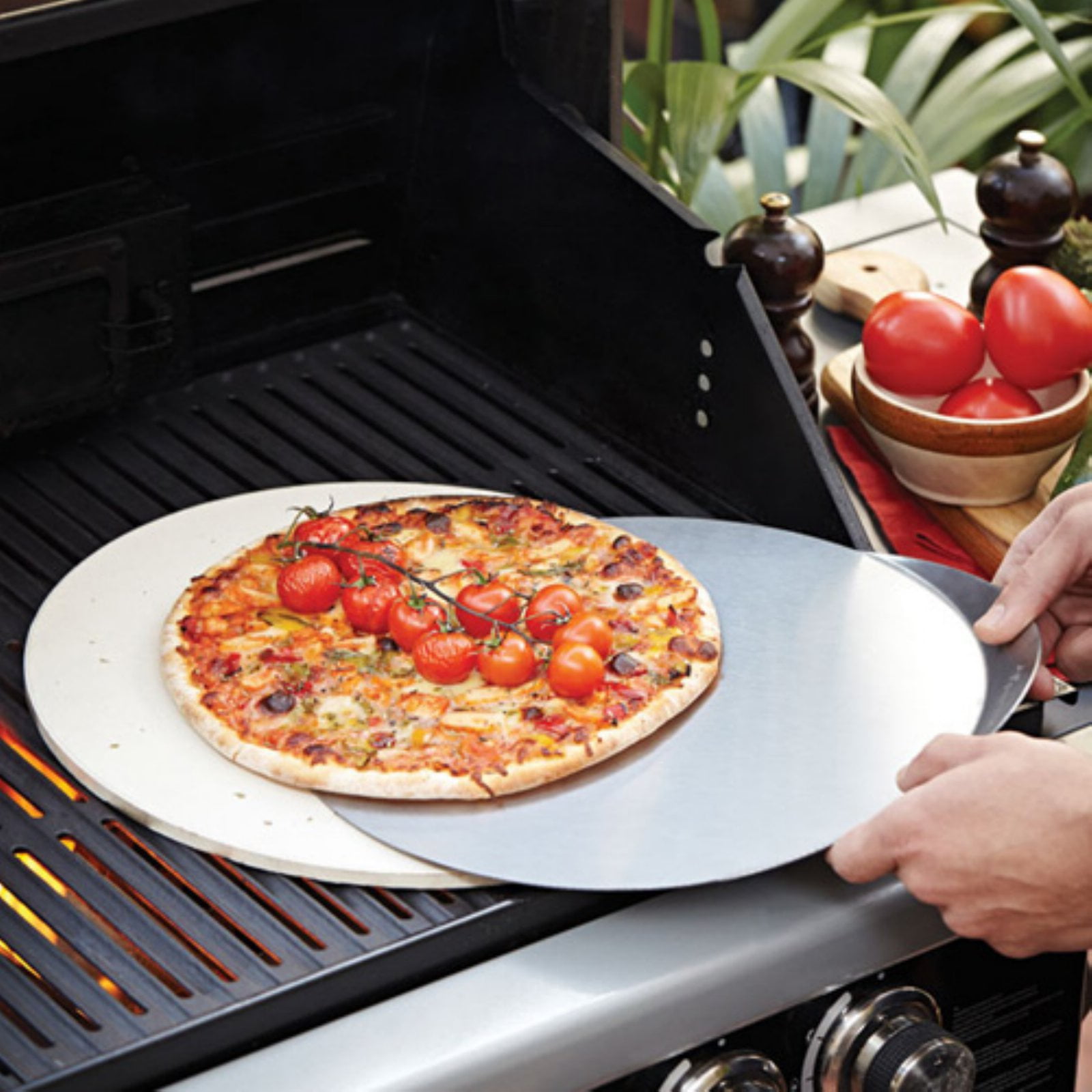 Fervor Stainless Steel Pizza Stone and Cutter Set by