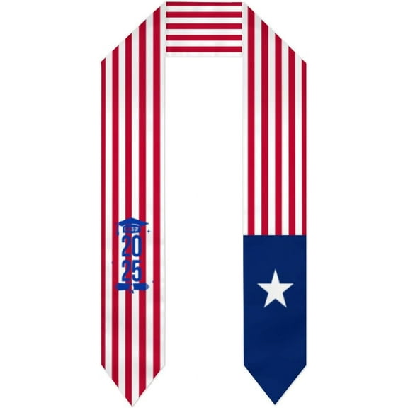 Class of 2025 Liberia Flag Graduation Stoles Shawls Sash International Study Graduate Scarves