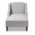 thumbnail image 4 of Baxton Studio Leonie Beige Upholstered Brown Finished Chaise Lounge, 4 of 5