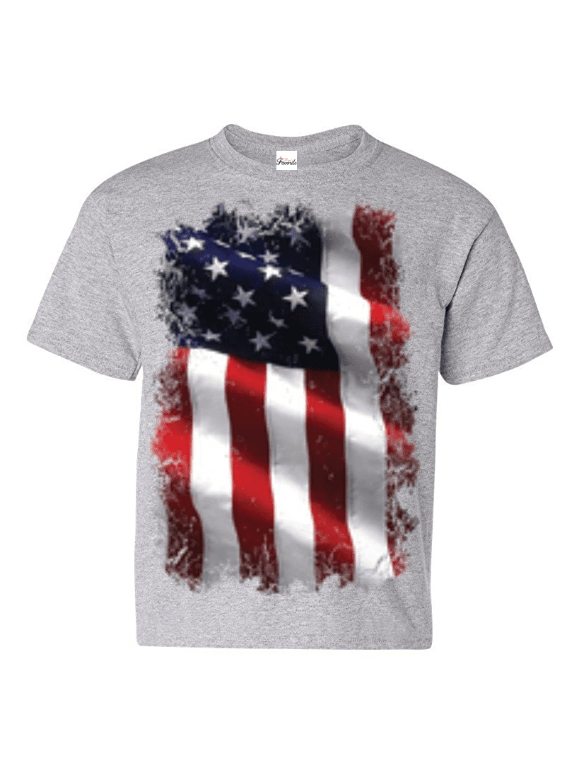 USA Flag Black and White Kids T Shirts Shirts Tees USA Youth Tops Fourth of July American Flag  4th of July