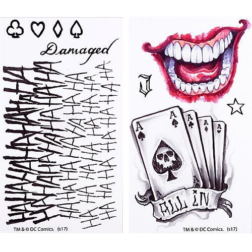 Joker Tattoos 10ct - Suicide Squad Joker Tattoos 10ct - Suicide Squad