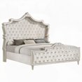 thumbnail image 5 of Ivory and Camel Upholstered Queen Panel Bed by Justine - Elegant and Dimensional, 5 of 5