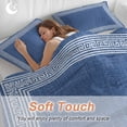 thumbnail image 4 of 3 Piece Dark Blue Retro Greek Key Duvet Cover Set Queen Size,Microfiber Comforter/Quilt Cover with Corner Ties and 2 Pillowcases,Geometric Greece Ancient Rustic All Season Bedding with Zipper Closure, 4 of 8