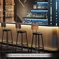 thumbnail image 4 of Bancos para Barra,Juego de 2 Taburetes de Bar,Bancos para Barra de Cocina de Madera de Hierro Vintage,Silla Alta 96 CM para Bar,Cocina,Restaurante,Banco Alto con Tapizado de PU. (Negro), 4 of 6