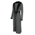 thumbnail image 4 of WZXFASHION Men's Winter Plush Lengthened Shawl Bathrobe Home Clothes Long Sleeved Robe Coat Intimates Grey L, 4 of 5