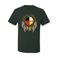 thumbnail image 2 of Medicine Wheel Dreamcatcher Native American Pop Culture Men's Graphic T-Shirt, Forest Green, Large, 2 of 3