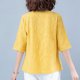 thumbnail image 4 of Vestidos Casuales Para Mujer, Blusas De Mujer De Moda Camiseta de lino y flores bordadas para mujer, de verano, de manga corta, holgada, con cuello redondo, 4 of 4