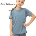 thumbnail image 2 of Camisetas deportivas para niños, de manga corta, transpirables, con cuello redondo y secado rápido, para correr y hacer ejercicio, color azul, 2 of 8