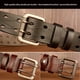 thumbnail image 3 of Toystoory Cinturón de cuero para hombre, hebilla doble de 3,8 cm, pretina ahuecada, lujo Retro, clásico Universal para Jeans, vaquero, oficina Suministros de marroquinería Negro 120cm Toystoory HA083923-03, 3 of 6