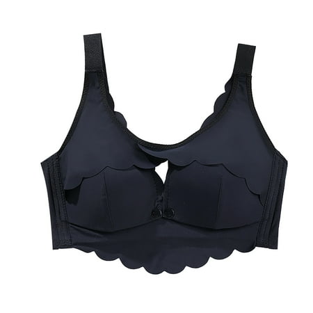 Ramiter Lingerie for Women Sexy Naughty Women s Plus Size Push Up No Steel Ring Bra Sports Beauty Back Bra Seamless Underwear 42/95 Black