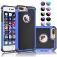 thumbnail image 1 of iPhone 7 Plus Case,[Purple/Black], 2-Piece Shockproof Rugged Rubber Anti-Slip Plastic Hard Case Cover For iPhone 7 Plus 5.5 Inch, 1 of 4