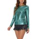 thumbnail image 4 of INSPIRAR CHIC Camiseta de Mujer de Manga Larga Brillante con Purpurina Metálica L Azul Brillante, 4 of 6