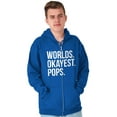 thumbnail image 3 of Worlds Okayest Pops Grandfather Zip Hoodie Sweatshirt Men Brisco Brands M, 3 of 6
