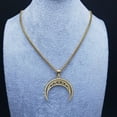 thumbnail image 5 of Witchcraft Divination Moon Pendant Necklace 14K Yellow Gold Golden Color Crescent Meniscus Necklaces Jewelry colar, 5 of 7