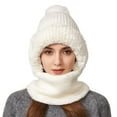 thumbnail image 4 of Christmas Gifts 3 In 1 Beanie Hat With Scarf And Mask Warm Scrub Caps Women Womens Scarves Fitness Face Masks White, 4 of 8
