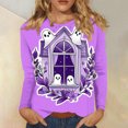 thumbnail image 1 of Heisall Womens Halloween Print T-Shirts Loose Round Neck Long Sleeve Pullover Casual Fashion Tops 2025 New Arrival, 1 of 5