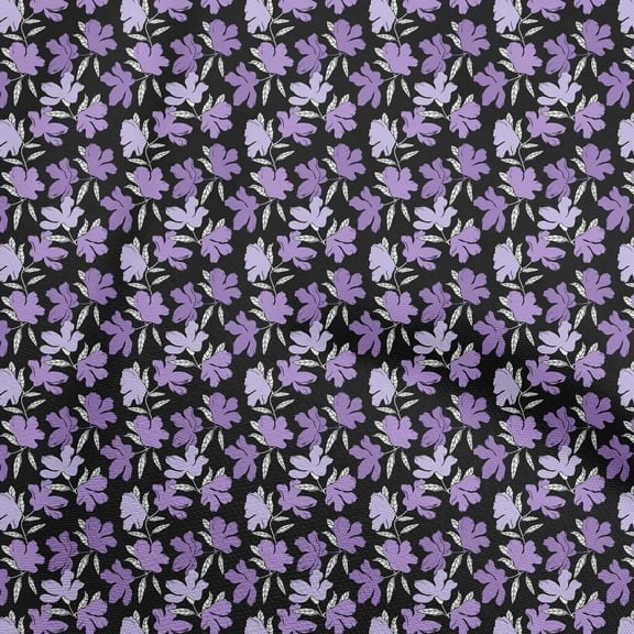 oneOone Polyester Spandex Black Fabric Floral Sewing Material Print Fabric By The Yard 56 Inch Wide