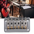 thumbnail image 2 of Electric Guitar Bridge, Hardtail Saddle Bridge Fine Workmanship Zinc Alloy Copper 78mm 6 String  For Replacement, 2 of 9