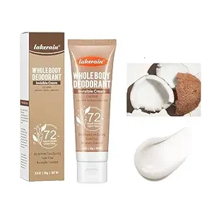 Coconut Deodorant, Natural Deodorant for Men and Women, Vegan and Cruelty-Free, Solid Cream, 3.0 oz