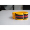 thumbnail image 3 of Golden Bridge of Love – Handmade Yellow Black & Red Bold Resin Fashion Bangle Where Crevices Are Ornated With Embossed Golden Brass Satin Finish for Girls & Women, 3 of 5