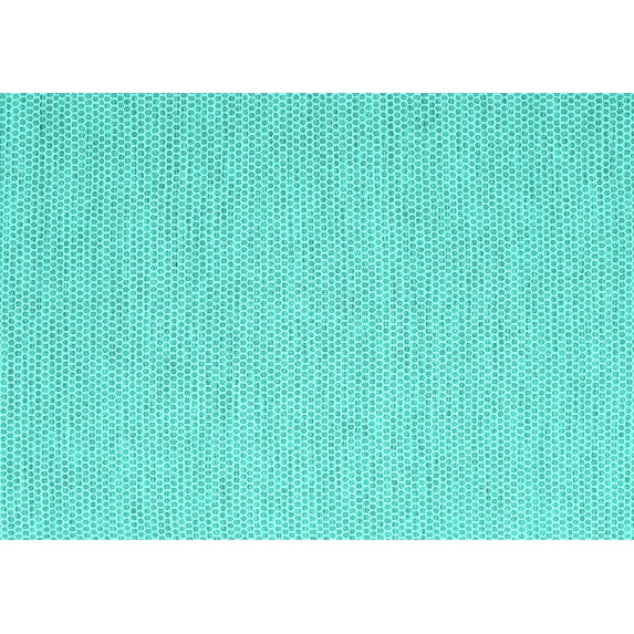 Ahgly Company Indoor Rectangle Abstract Turquoise Blue Contemporary Area Rugs, 2' x 4'