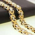 thumbnail image 4 of QQTDFG 6/8/10mm Cut Flat Byzantine Chain Stainless Steel Women Men Necklace or Bracelet-Silver Gold-6mm-22inch or 55cm, 4 of 5