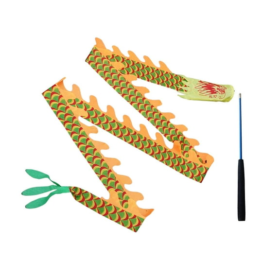 Milageto Dragon Ribbon Ornament Dragon Dancing Ribbon Poi for Performance Festival Kids Scaly Dragon