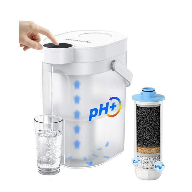 Dispensador de filtro de agua Waterdrop alcalino recargable de 15 litros