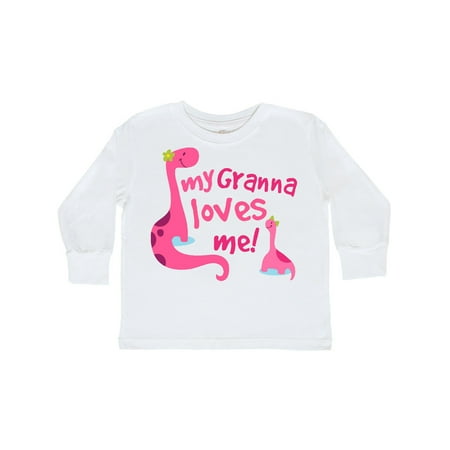 

Inktastic My Granna Loves Me Granddaughter Gift Toddler Toddler Girl Long Sleeve T-Shirt