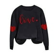 thumbnail image 3 of TKYCMSUAKI Valentine's Day Oversized Sweatshirts for Women Plaid Love Heart Print Shirts Long Sleeve Round Neck Sweatshirt Loose fit Tunic Tops, 3 of 7