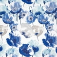 thumbnail image 3 of Kate Aurora Chic Living Semi Sheer Poppy Floral Rod Pocket Window Curtain - 84 in. Long, Blue, 3 of 3