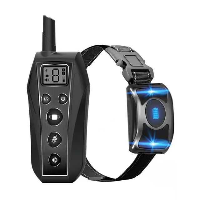 GROOVYPETS Shock Collar for Dogs with Remote - 650 Yard Range Remote Control Range with Full Waterproof Humane Safe Dog Obedience Training Collar for Two Small Medium Large Dogs- One Dog Set