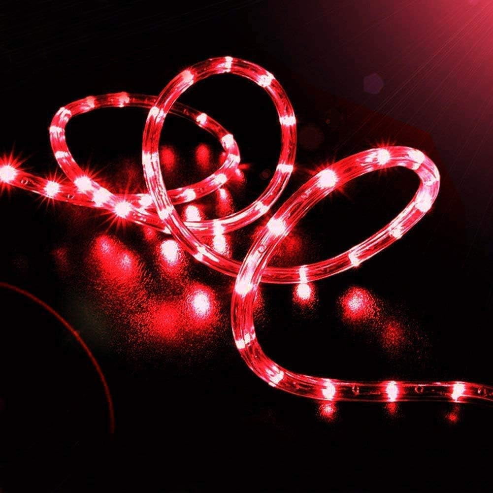 Plug in Rope Lights, 100 LEDs 40ft Waterproof Outdoor String Lights, Warm White Steady Light Copper Wire for Garden, Fence, Party, Wedding Decoration