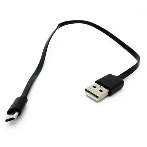 Short 1ft MicroUSB Cable for Kobo Aura H20 High Speed Charging. Black/30cm/12 