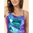 thumbnail image 5 of Camiseta Holográfica Sin Mangas Allegra K Brillante Azul XL, 5 of 5