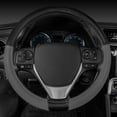 thumbnail image 4 of CATERPILLAR Two Tone Ergonomic Soft Leather Grip Steering Wheel Cover - Strong, Durable and Comfortable Universal Size 14.5-15.5" (Dark Gray / Black), 4 of 8