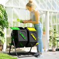 thumbnail image 2 of Outsunny 34.5 Gallon Composter, Dual Chamber Compost Bin, Yellow and Green, 2 of 9