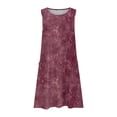 thumbnail image 5 of Drovellove Women Sleeveless Tie Dye Print Mini Shift Summer Dresses, Scoop Neck Loose A-Line Pocket Casual Cotton Linen Beach Swim Cover up Sundress, 5 of 5
