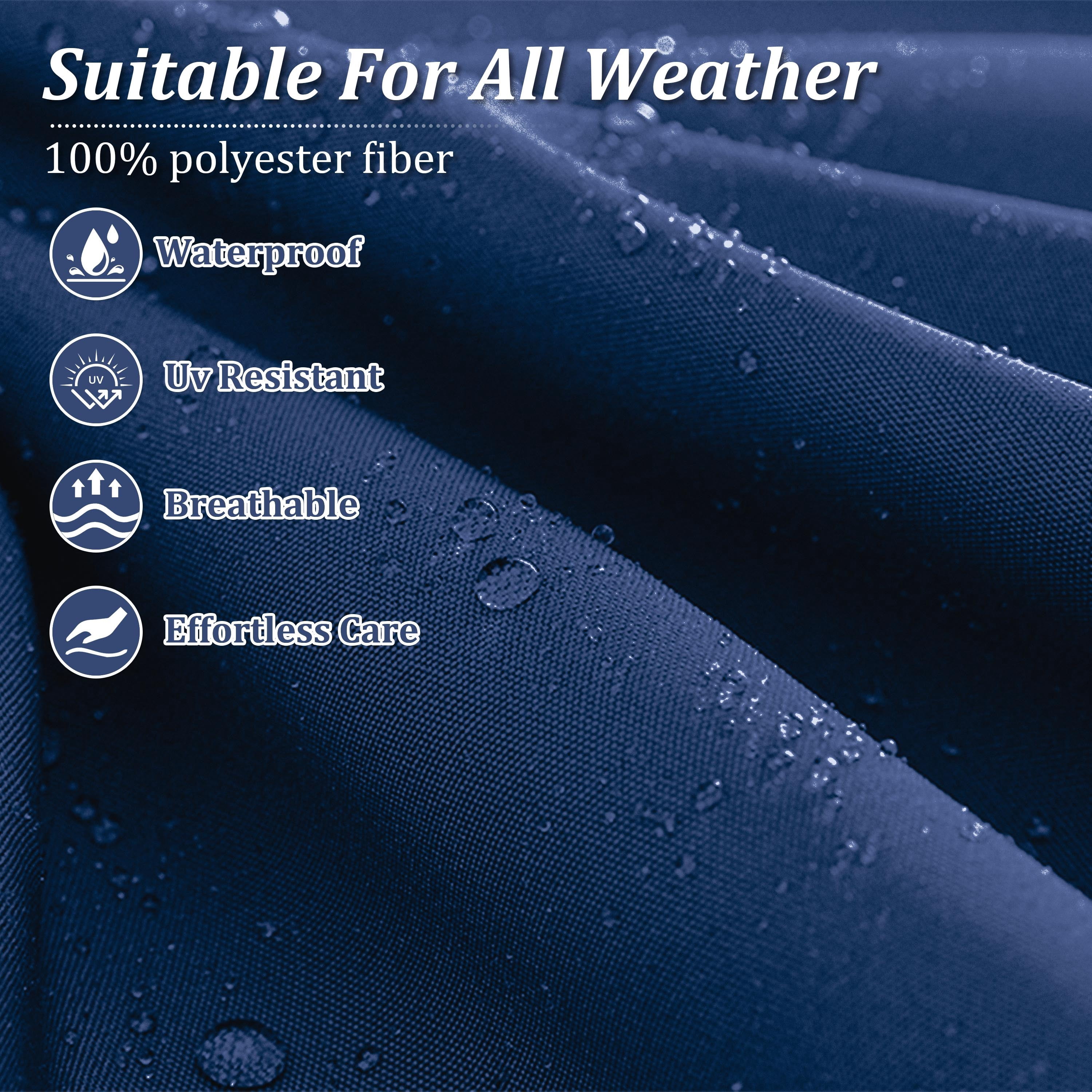 Pakunoda 8Pcs Cushion Covers for Outdoor Furniture, Waterproof Patio Cushion Covers Replacement Slipcovers with Zipper, Washable Reusable Outdoor Cushion Covers Blue, Covers Only