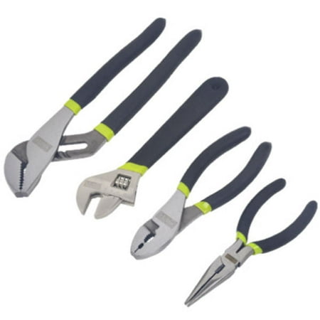 

1 PC-Master Mechanic 213169 Pliers & Wrench Set with Cushion Grip Handles 4-Piece
