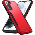 thumbnail image 1 of KOMI for Samsung Galaxy S21 Case, Galaxy S21 Case with HD Screen Protector [Military Grade Drop Tested] Heavy-Duty Tough Rugged Shockproof Protective Case for S21, Red, 1 of 5