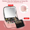thumbnail image 2 of Makeup Case with Lighted Mirror 3 Color Setting,Cosmetic Makeup Train Case with Adjustable Divider,Travel Makeup Bag with Light Up Mirror for Makeup Brushes,Makeup Accessories,Tools Case,Women, 2 of 7