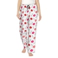 thumbnail image 1 of Fotbe Red Lips 1 Pantalones de Pijama para Mujer, Pantalones de Dormir, Pantalones Pj con Cordón y Bolsillos-Small, 1 of 6