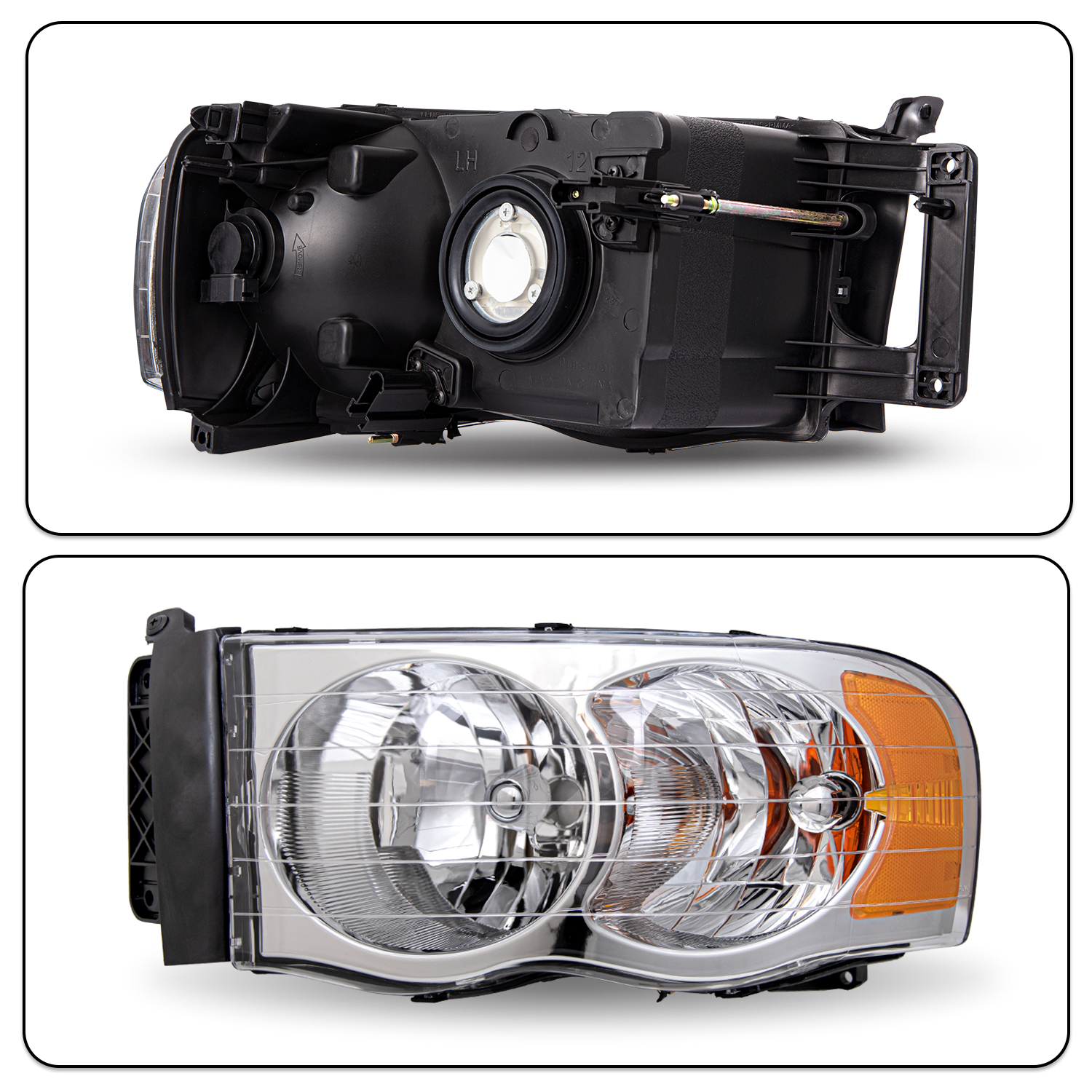 Bryght Halogen Headlights Fits 2002-2005 Dodge Ram 1500 2500 3500