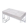thumbnail image 4 of ACME Saffron Rectangular Wooden Top Vanity Desk in Chrome and White, 4 of 6